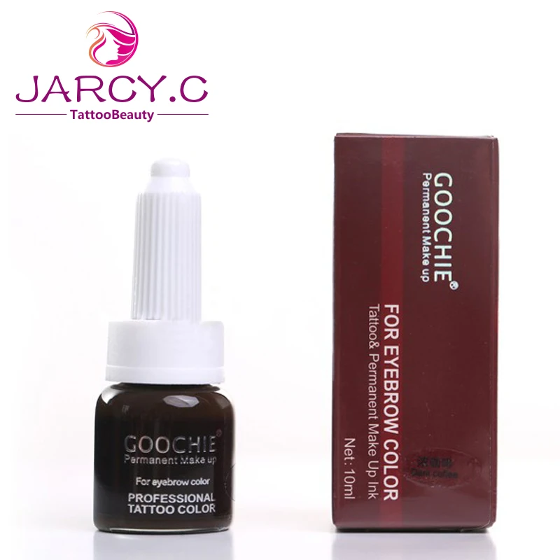 Dark Coffee Goochie Перманентный макияж крем для бровей пигмент, профессиональный цвет татуировки для бровей 10 г/шт - Цвет: Dark Coffee