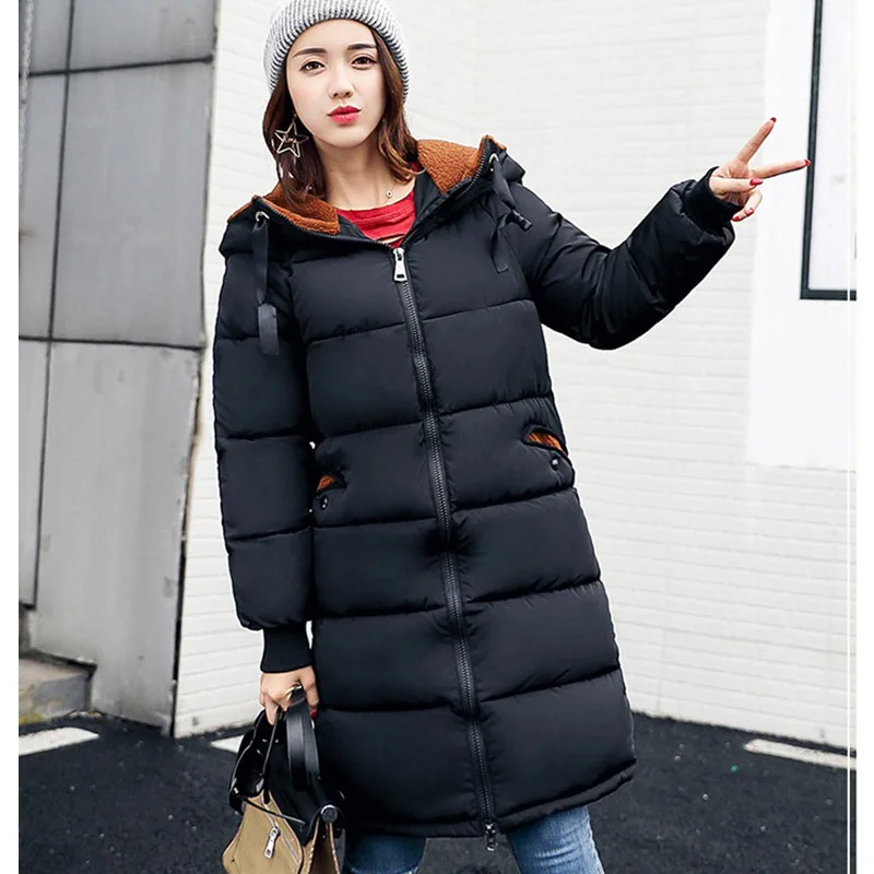 Новый Для женщин зимние длинные пуховые пальто большой меховой воротник Модные