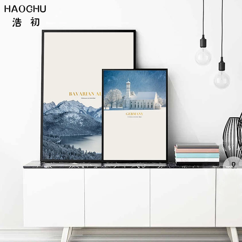 HAOCHU Budapest Hungary река Дунай пейзаж холст картина зима Германии Настенная для дома