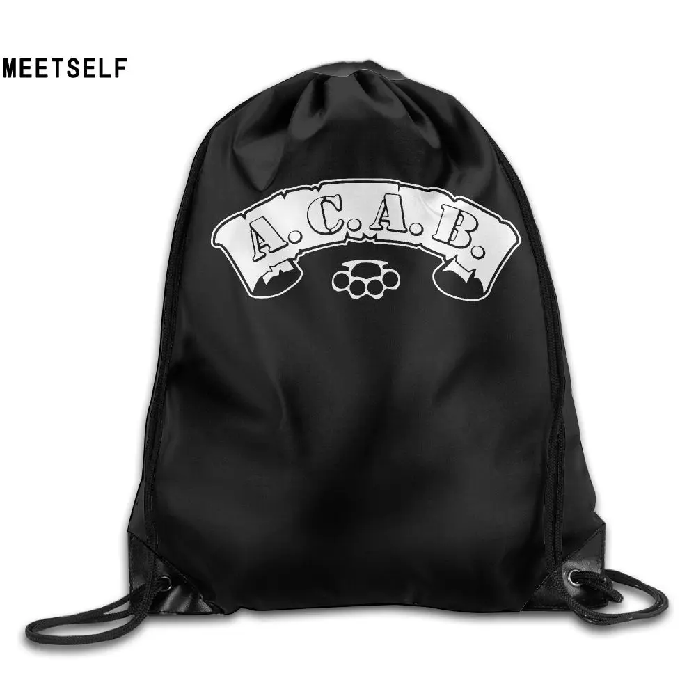 SAMCUSTOM ACAB 3D печати Плечи сумка рюкзак из ткани для мужчин и женщин порт Drawstring