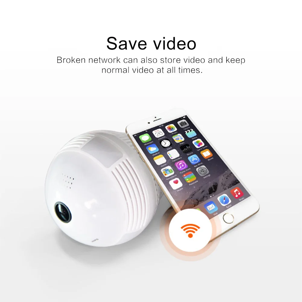 960P 360 охранная wifi камера лампа панорамная лампа CCTV видеонаблюдение рыбий глаз HD ночное видение двухсторонняя аудио беспроводная камера