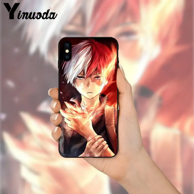Yinuoda my hero academic шото Тодороки ТПУ черный чехол для телефона iPhone X XS MAX 6 6S 7 7plus 8 8Plus 5 5S