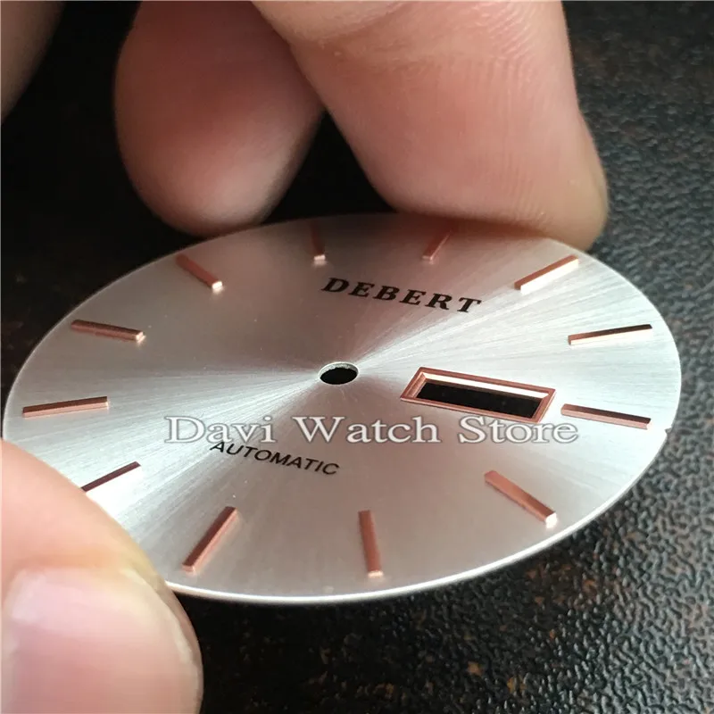 Серебристый циферблат Debert 36 2 мм подходит для ETA 2836 Miyota 8205 8215 821A|Циферблаты часов| |