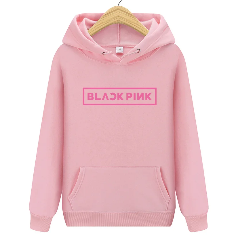 Pink XUANSHOW BLACKPINK альбом женские толстовки Толстовка с принтом Повседневный Топ осень длинный рукав толстовка кофты Moletom - Цвет: Pink