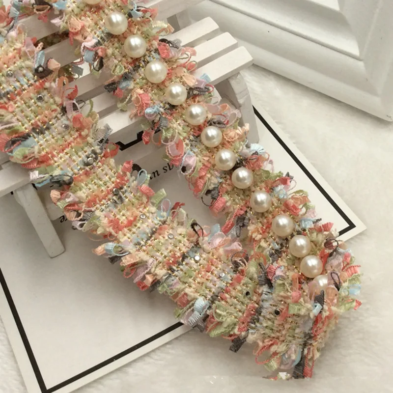 1 ярд/лот 3 см широкая Корейская ручная работа-прибитая жемчужная лента DIY hairdress