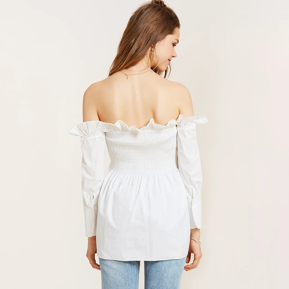 Для женщин Хлопок чешские рубашки Белый Boho Chic Рубашки с вышивкой молодые девушки