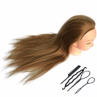 cammitever synthetic hair hairdressing equipment styling head doll mannequin training head tools braiding cutting student