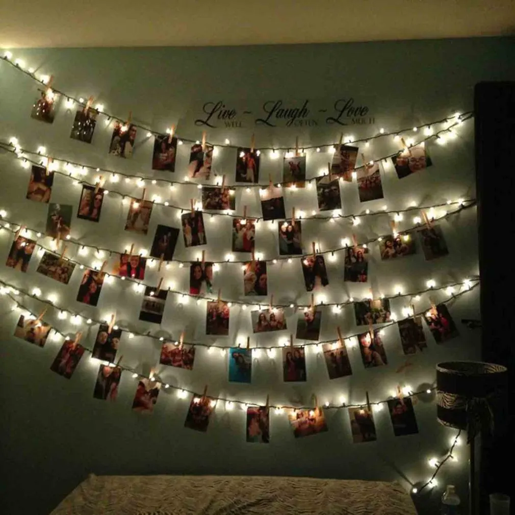 

10/20 LED Card Photo Clip LED String Fairy Lights Battery Operated Christmas Garlands Wedding Party Home Outdoor Decor Sale