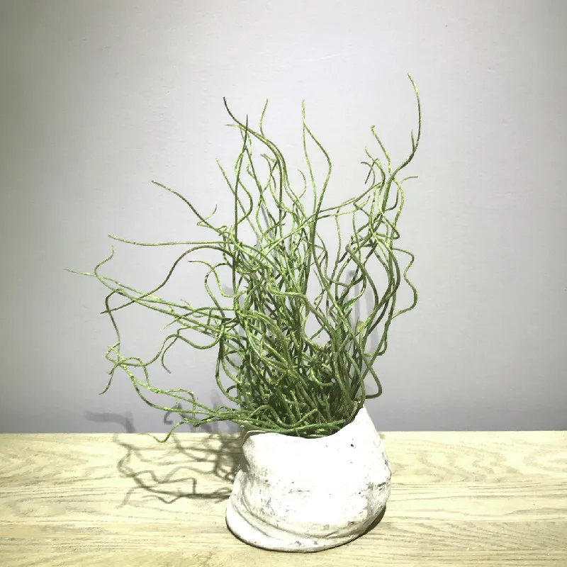 

7pcs Artificial Leaves Green Water Plants Plastic Grass Bush Dragon Onion Grass European Style Home Decor Fish Tank