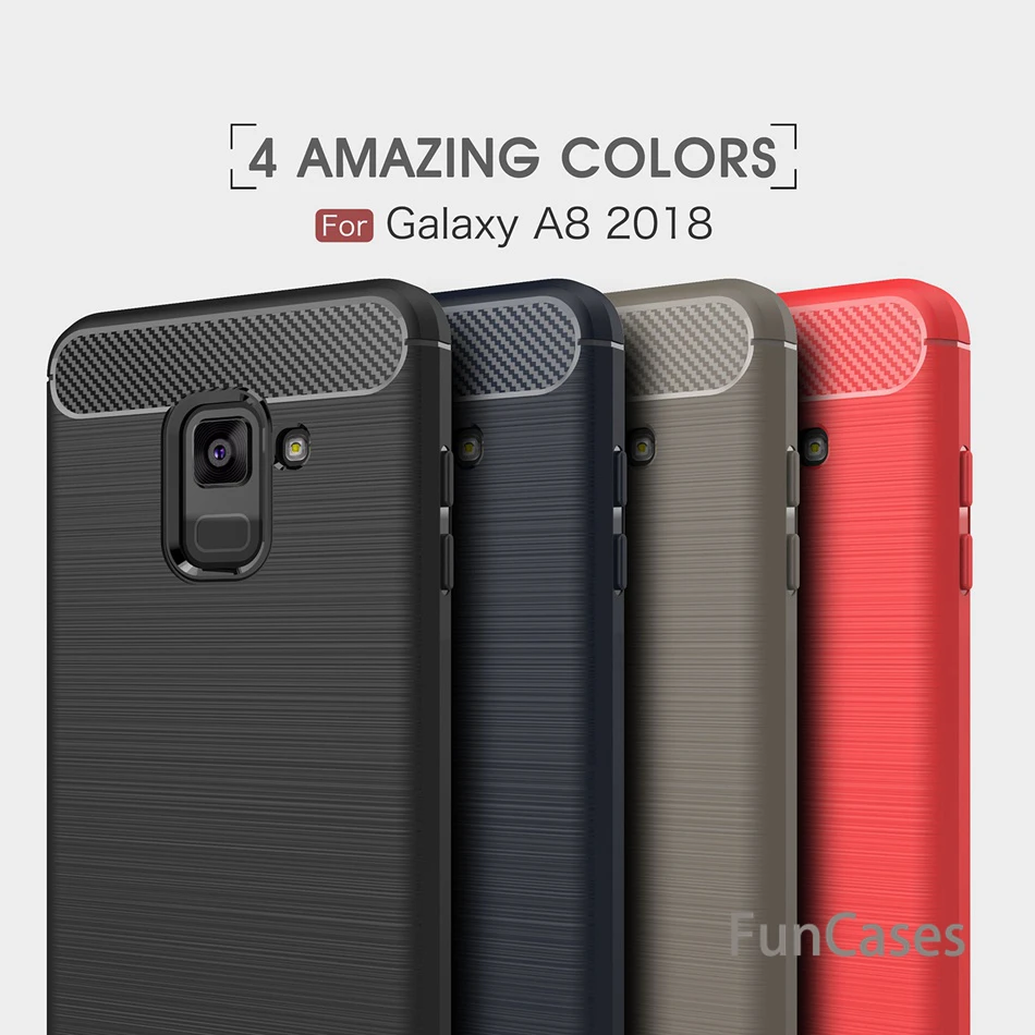 Чехол для samsung Galaxy A6 2018 чехол из углеродного волокна Мягкий A8 Plus Note 9 | Мобильные