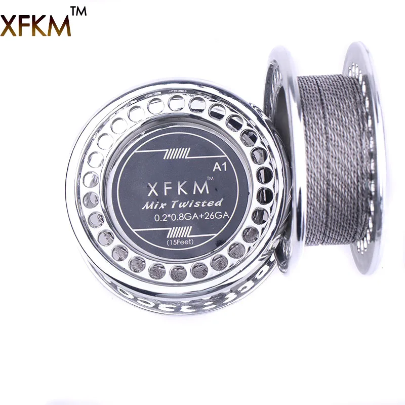 

XFKM 5 м/рулон 0,2 * 0.8GA + 26GA mix скрученный провод Clapton для RDA RBA перестраиваемые нагревательные провода для распылителя катушка инструмент нагрева...