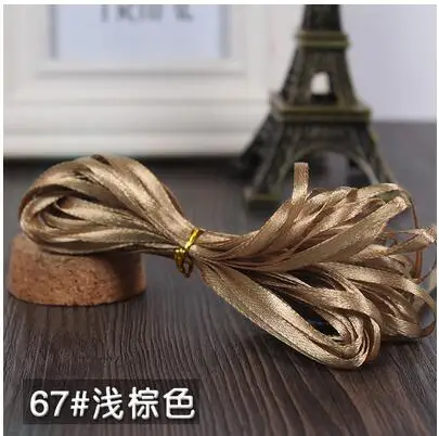 Light brown 10 м/лот 3 мм атласная шелковая лента для ручной работы «сделай сам» ручной работы, небольшие украшения, коробка для свадебного торта, Подарочная коробка, вечерние подарки - Цвет: Light brown