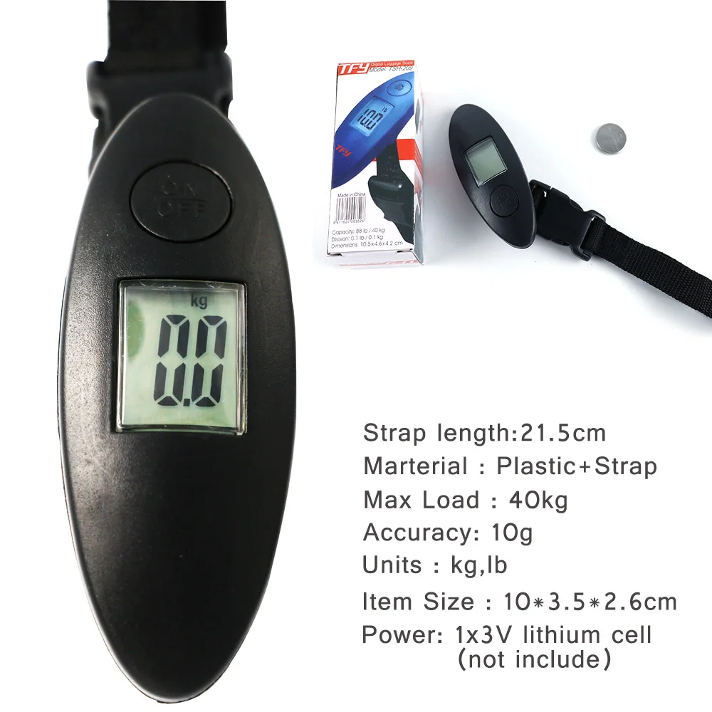 Strap-05 Электронные весы 50 кг x 10 г с крючком и ремнем, цифровые мини весы для рыбалки, багажа, весы для путешествий, взвешивание чемодана, замок - Цвет: Strap-05