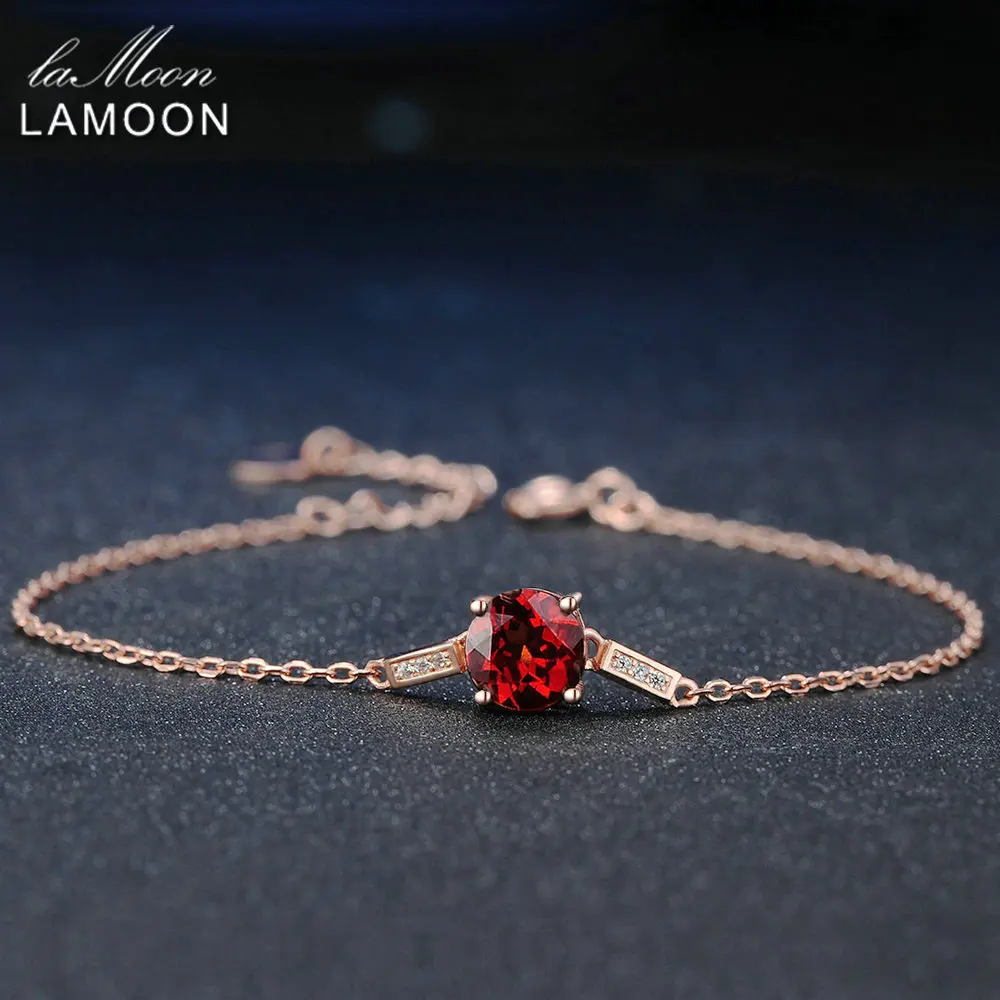 Модные ювелирные изделия LAMOON с натуральным красным гранатом 2 карата|jewelry sets|set
