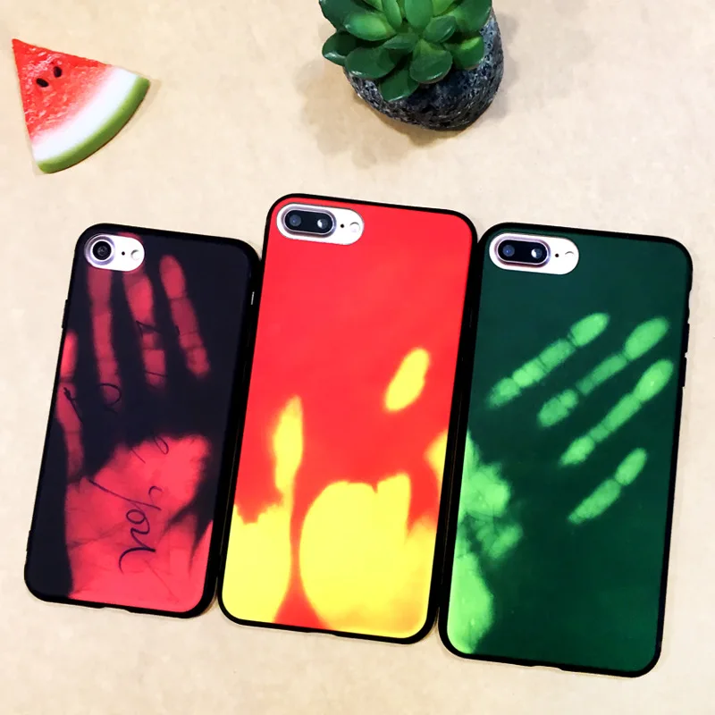 JIKE Creative Fashion Plain Thermal Temperature Change Imitation Leather Dirt-resistant Case for Iphone5 5S 6 6S 7 8 PLUS X | Мобильные