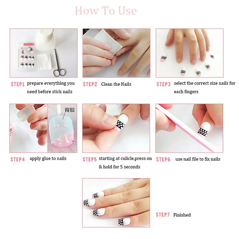 24 шт./компл. матовые накладные ногти в стиле панк темно-черные короткие круглые |