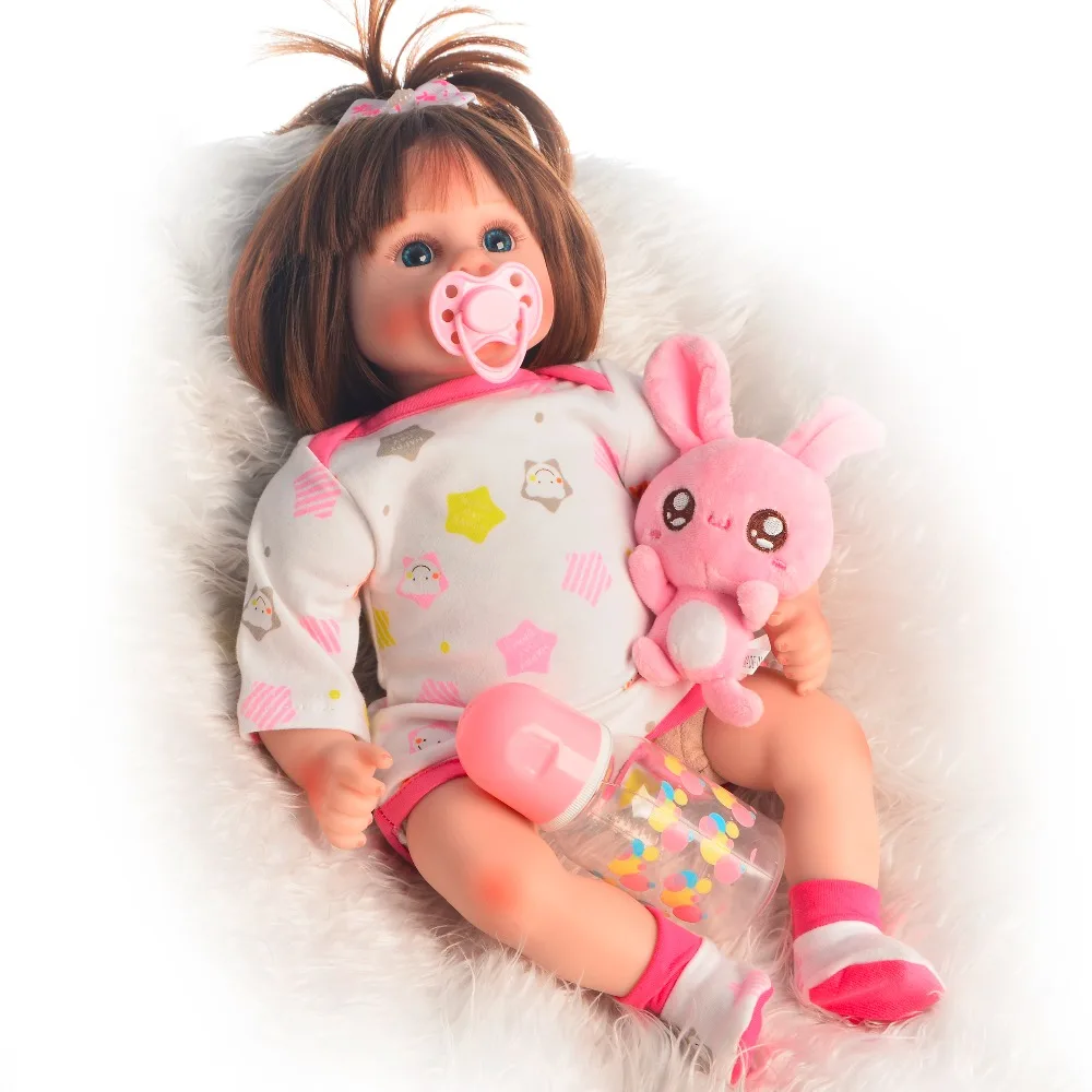 

DOLLMAI BK02 silicone reborn baby doll realista vinyl newborn girl big eyes with soft plush toy toddler toys bebe gift reobrn