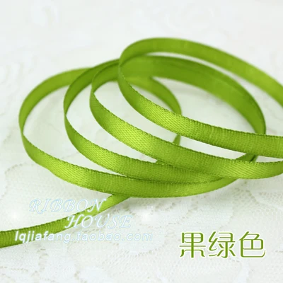 

(25 yards/roll ) 1/4" 6mm Fruit Green Silk Satin Ribbon Wedding Party Decoration Gift Wrapping Christmas Sewing Fabric Hand DIY