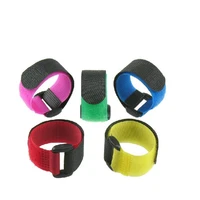 10pcslot 2cmx15cm nylon magic tape with buckle cute colorful voltage and buckle cable tie plastic nylon cable ties