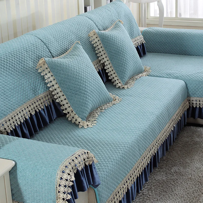 

5 pure colors Sofa cushion European-style cloth luxury four seasons non-slip simple modern leather sofa sets wrapped towel