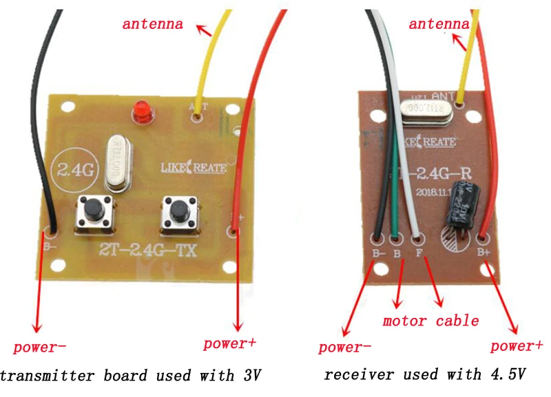 Пульт дистанционного управления 2 4G 2CH + приемник PCB Plate для радиоуправляемого