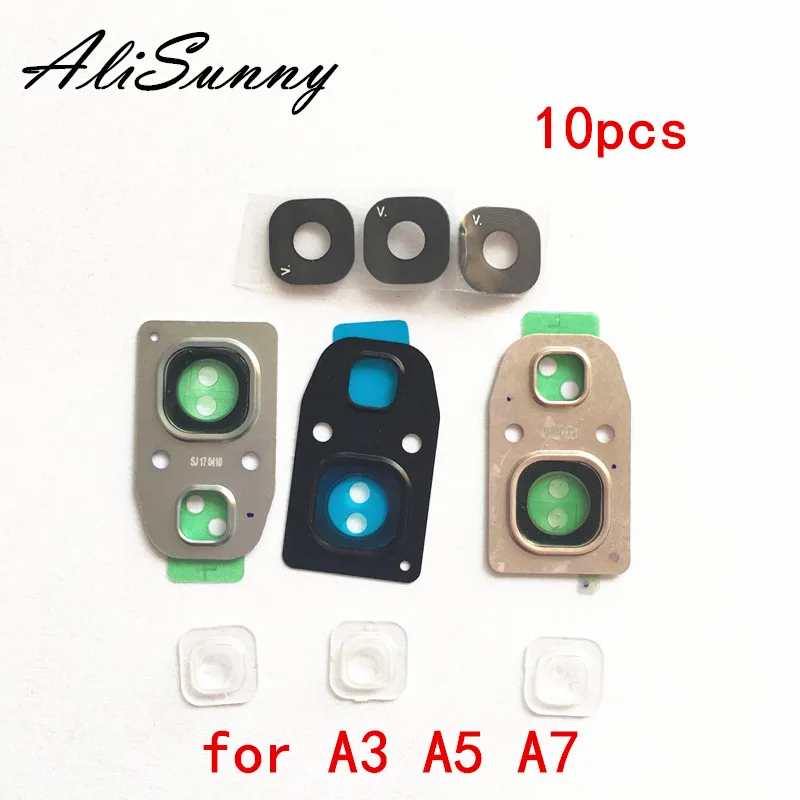 AliSunny 10 шт. Задняя крышка объектива камеры + стекло Сенсорная для SamSung A3 A5 A7 A310 A510