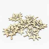100pcs natural maple leaves wood diy confetti crafts chips discs home ornament decorations scrapbooking 40x41mm drop shipping