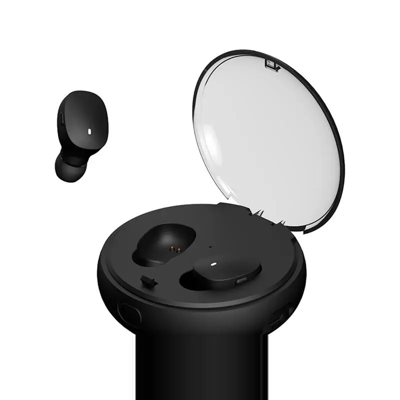 Black Беспроводные Bluetooth наушники-вкладыши с функцией шумоподавления, высокое качество звука, портативные наушники с функцией громкой связи, Мультяшные мини-наушники с зарядным устройством - Цвет: Black