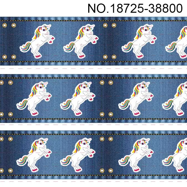 10yards - different sizes -Cartoon pattern printed Grosgrain ribbon unicorn/Dolls/Sesame street/denim | Дом и сад