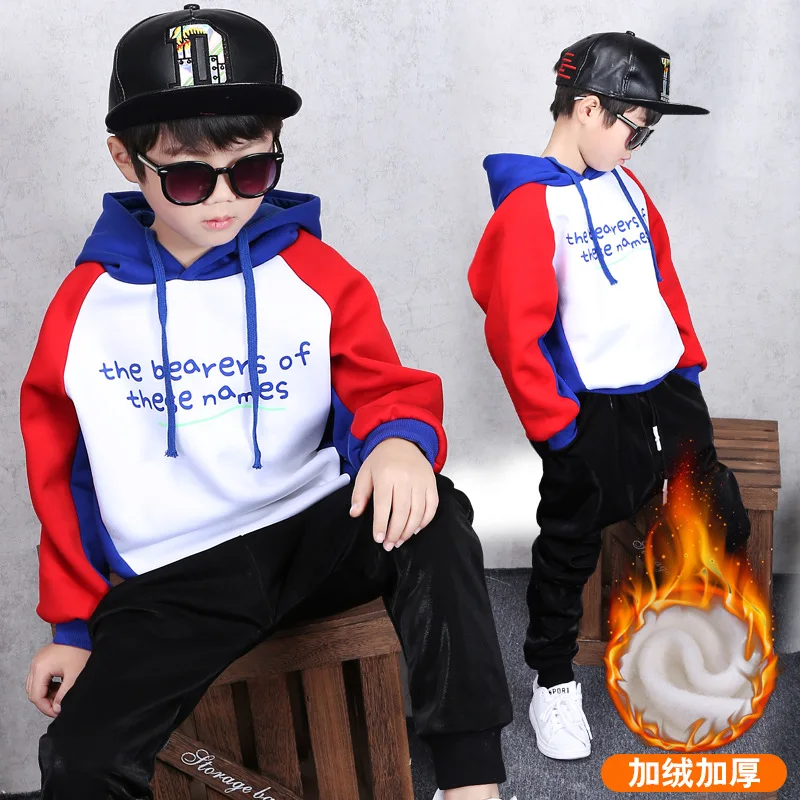 Baby Boy Clothes Set Toddler Kids Clothing Printed Long Sleeve Thick Winter Coat Hooded Hoodie Pants Sport Suits 2-10 Year ER003 |