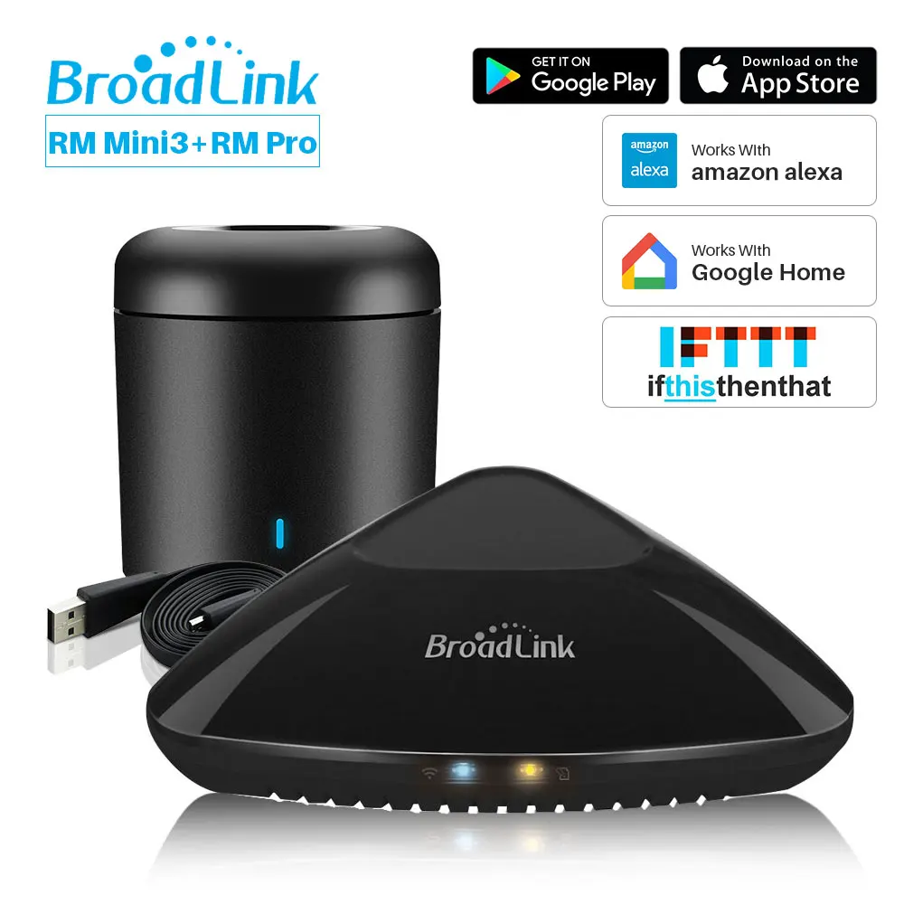 Broadlink RM Pro+ RM Mini3 Универсальный Smart ПДУ WI-FI wifi+ ИК+ РЧ+ 4G Smart Home приложение Управление работает с Alexa Google Home