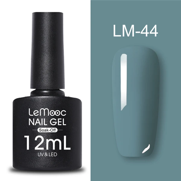 LM-44 LEMOOC 12 мл Блестящий Гель-лак для ногтей Блестящий фиолетовый красный серебристый цвета долговечный впитывающий УФ гель для ногтей Гель-лак - Цвет: LM-44