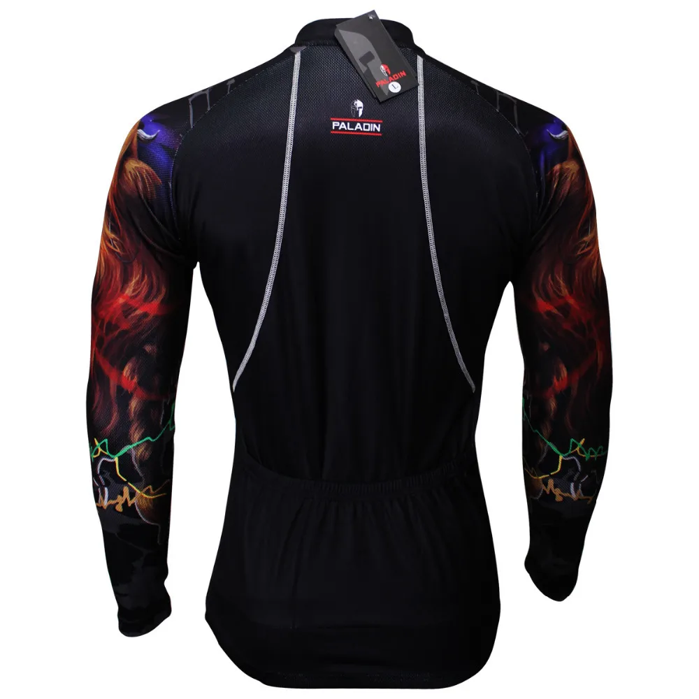 

Gypsy Lion Pattern Mens Specialty Long sleeve Cycling Jersey Breathable Black Bike / Bicycle Clothes Polyester Cycling Clothing