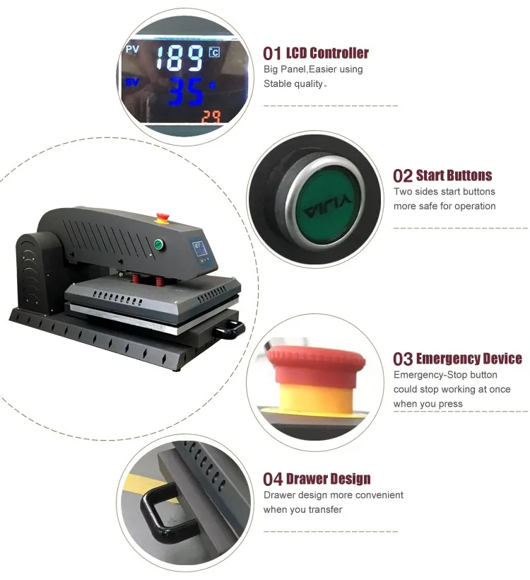 

40x50cm 16x20 inch New clamshell t-shirt Printing heat press machine Electrical auto Highest Pressure transfer machine No.CK101