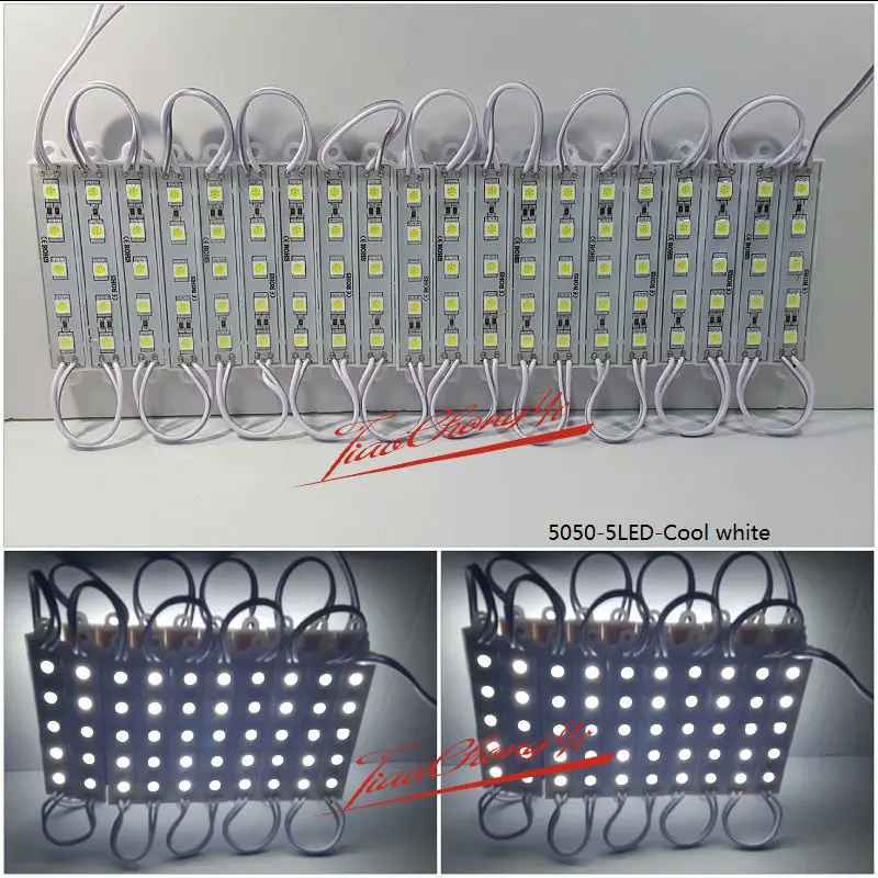 20 шт. светодиодный модуль 5050 SMD 5led Водонепроницаемая IP65 супер яркая подсветка