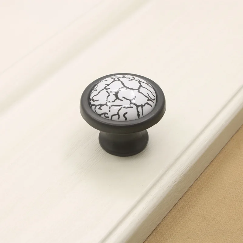 Винтажные черные керамические дверные ручки с трещинами американская ручка для