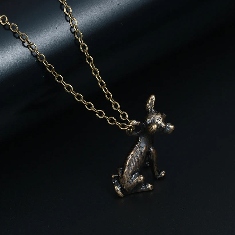 Kinitial Statement Necklace 3D Chihuahua Pendant For Dog Puppy Chain Women Men Christmas Best Friend Gift | Украшения и