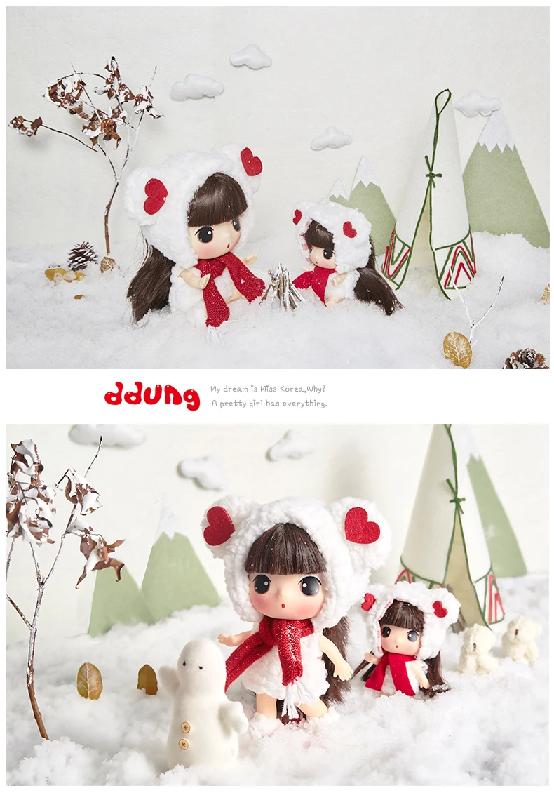 Кукла Ddung Подлинная Корейская Подарочная коробка Набор 18 см 9 см одевание кукол BJD прекрасная девочка Классическая коллекция День Святого Валентина день рождения