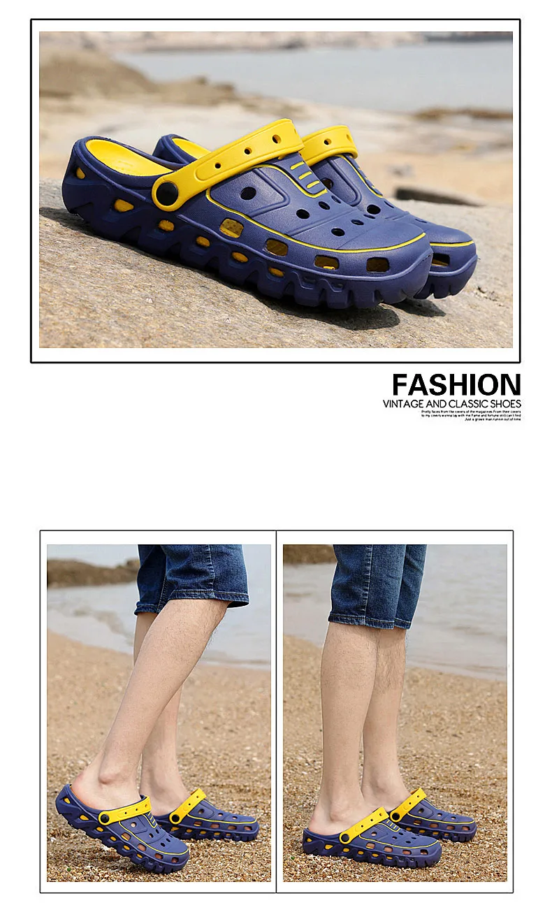Summer Water Shoes Men Hollow Aqua Shoes Swimming Light Slippers Barefoot Shoes Men Clogs Beach Sea Fishing Sandals for Man