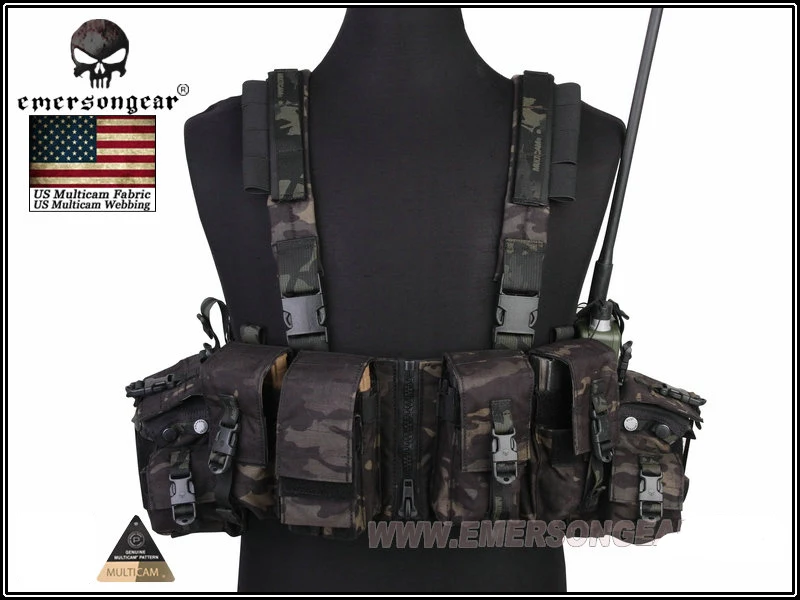 Emerson gear LBT 1961A-R нагрудная установка тактический жилет боевое снаряжение для страйкбола США нейлон Cordura EM2977 мультикам черный хаки - Цвет: MCBK