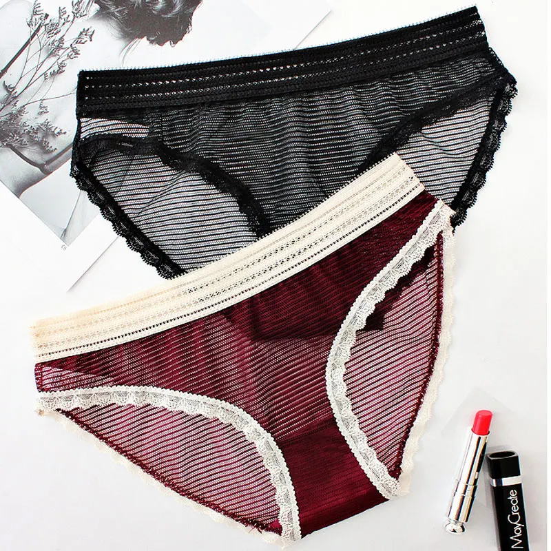 2019 новые модные женские туфли из пряжи Трусики кружевные края дышащий