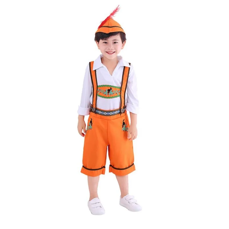 Костюмы для мальчиков Октоберфест Bavarian Beer вечерние Lederhosen топ детей девочек