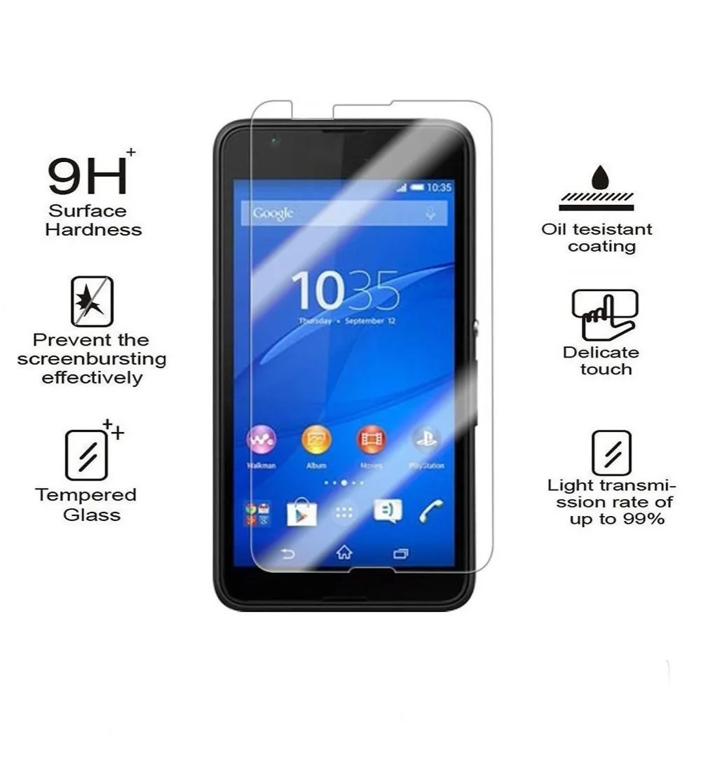 2 шт 2.5D 0,3 мм 9H Премиум Закаленное стекло для sony Xperia E4 E2104 E2105 E2114 E2115 защитная пленка