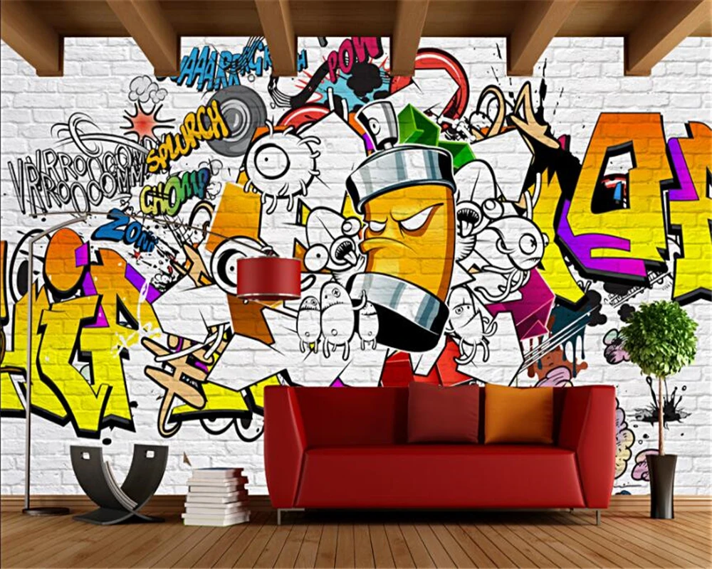 Beibehang Custom wall wallpaper European and American trend street graffiti bar KTV backdrop living room bedroom mural wallpaper