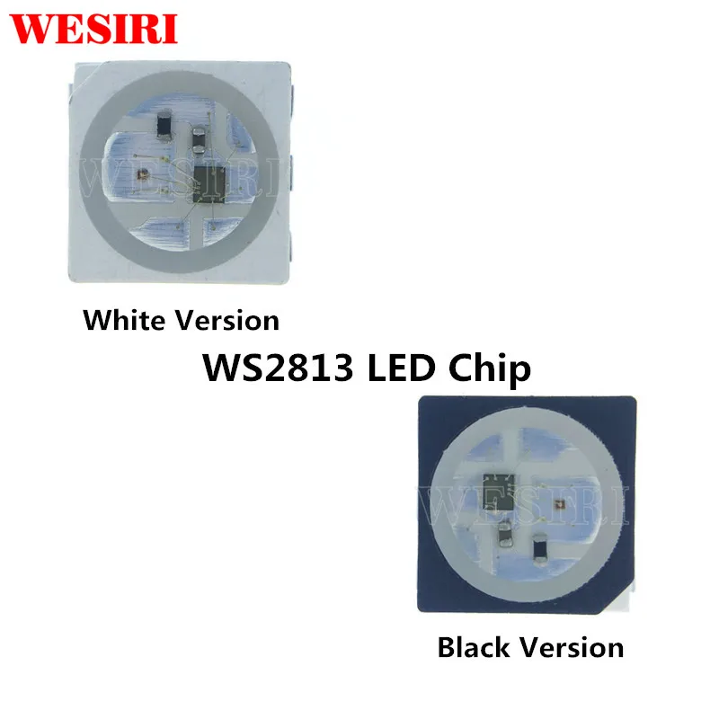 10 ~ 1000 шт. WS2813 (6pins) RGB светодиодный чип с двойным сигналом 5050 SMD черный/белый