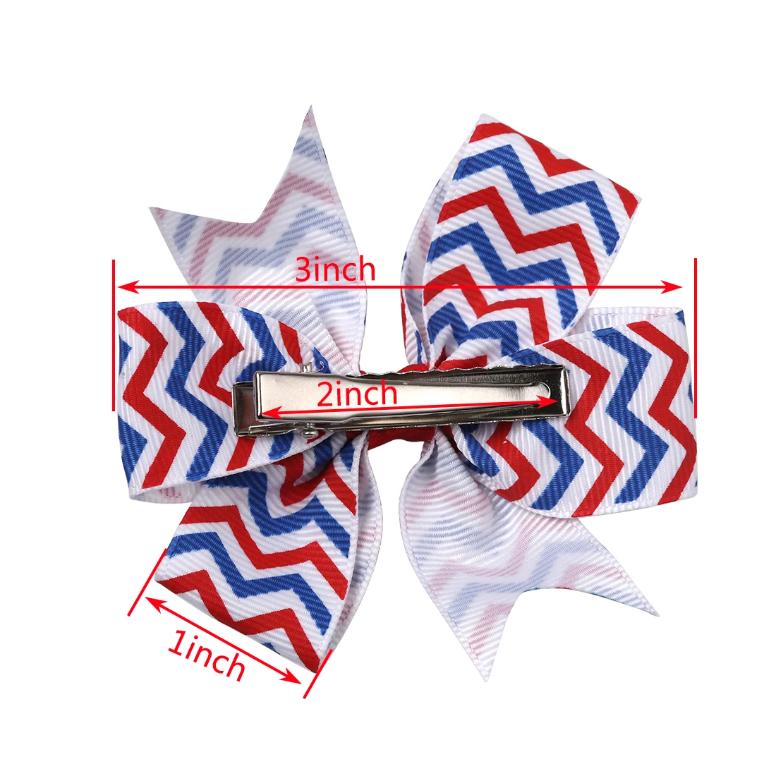 1 шт. 3 дюйма для девочек волосы луки 4th июля в полоску американский День