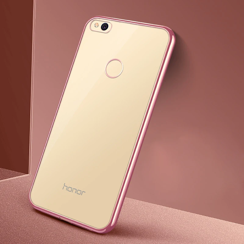 Rose gold Для huawei Honor 8 Lite силиконовый чехол покрытие бампера Ясно Мягкие Tpu чехол для Honor 8 Lite на huawei P8 Lite Coque Капа - Цвет: Rose gold
