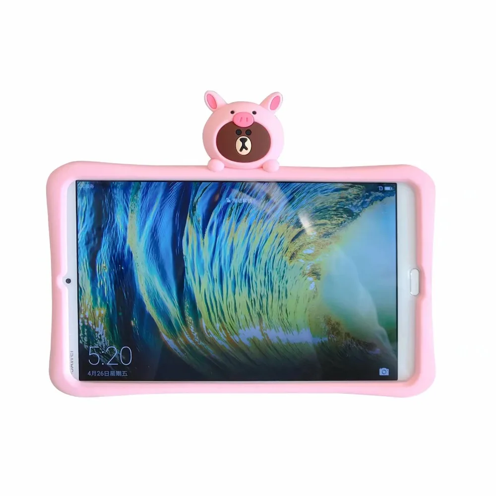 Модный силиконовый чехол с розовым медведем для huawei MediaPad T3 10 9," AGS-L09 W09, подставка для планшета, удароустойчивый ЭВА, чехол для всего тела