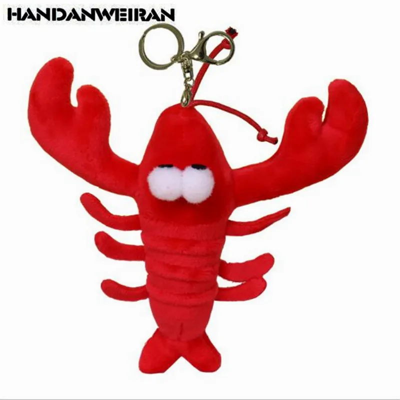 

1PCS Mini Crayfish Plush Toy Keychain Creative Cute Shrimp Pendant Cartoon Doll Toys Machine Doll Wedding Gift 13cmHANDANWEIRAN