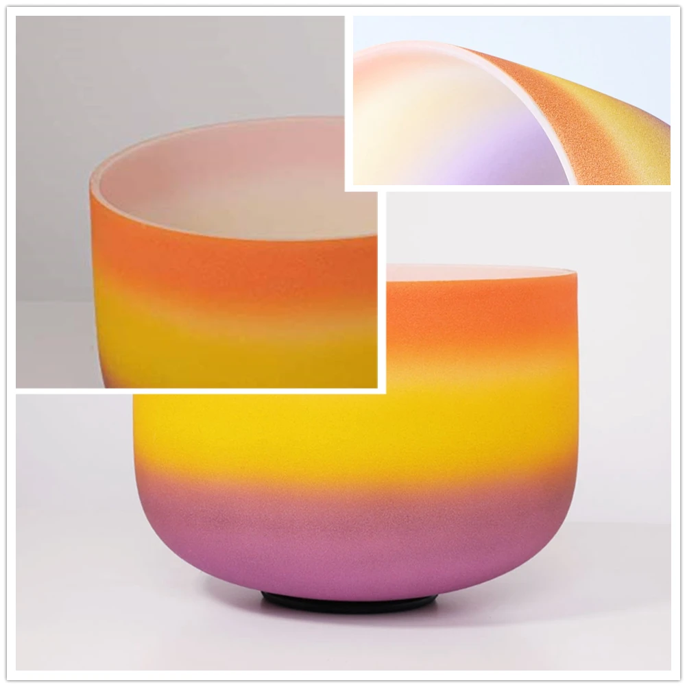 14 дюймов наружная Радужная цветная D Note Хрустальная Поющая чаша для сакральной